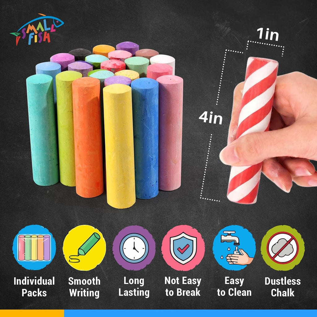 200 tizas de acera para niños, 6 estilos en 15 colores, tiza jumbo a granel