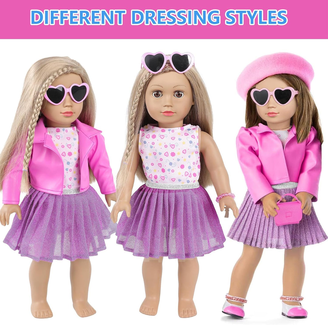 Juego de accesorios y ropa de maquillaje para muñecas estadounidens...