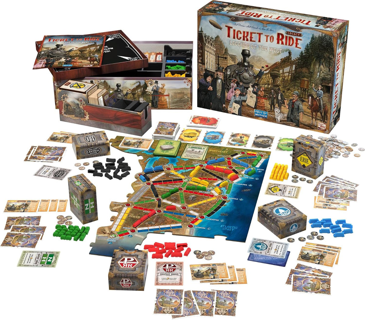 Asmodee Ticket to Ride Legacy: Legends of The West Juego de mesa - ¡La aventura de tren definitiva! Juego de estrategia, juego familiar para niños y adultos, a partir de 10 años, 2-5 jugadores, tiempo