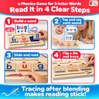 CVC Word Magic Phonics Game: Montessori Ortografía de madera