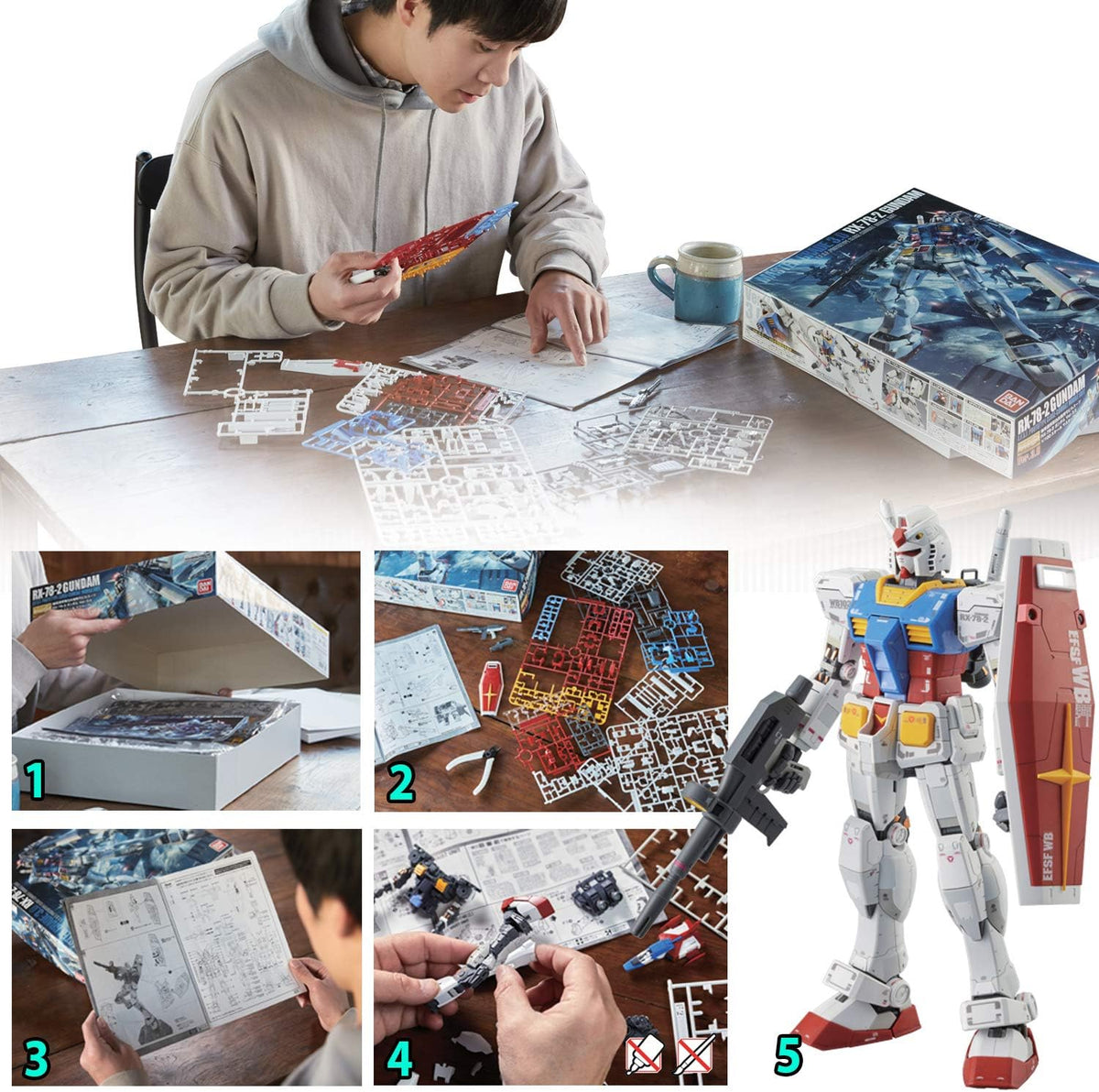 Figura de acción Bandai Hobby de Gundam Astray Red Frame (MG), escala 1/100