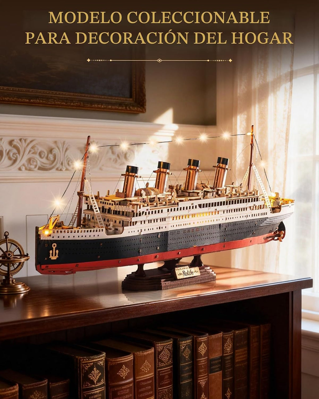 Rolife Rompecabezas de madera 3D modelo Titanic Kit de barco 19.5" 433pcs