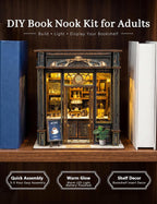 Kit de rincón de libros para cafetería con luz, inserto medieval