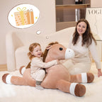 Jrystar Animales de peluche de caballo gigante, almohada de peluche...