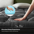 BEDLORE - Cubrecolchón de espuma viscoelástica de doble capa de 4 pulgadas, tamaño matrimonial