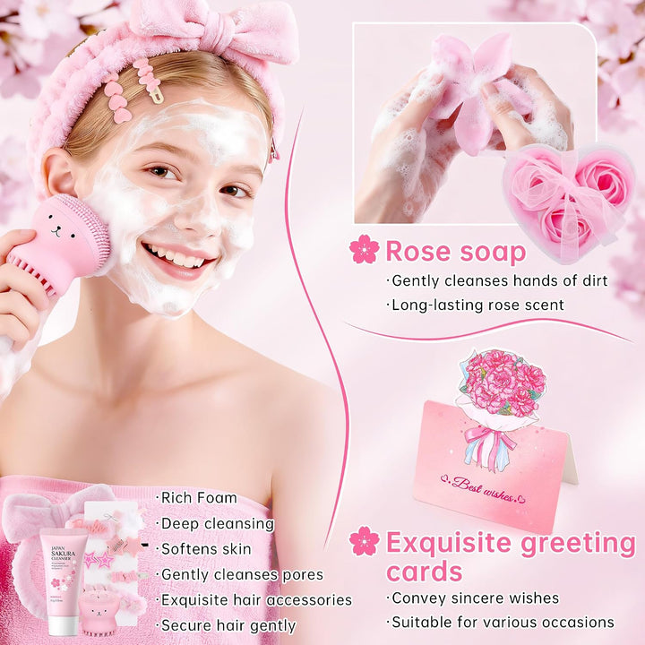 Sakura - Set de cuidado de la piel para adolescentes y mujeres, 17...