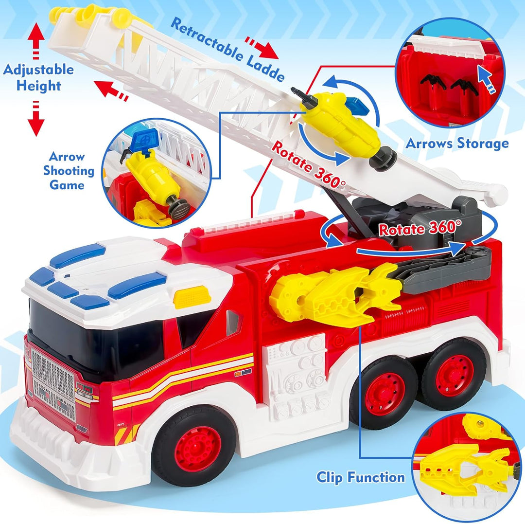 Camiones de bomberos grandes para niños pequeños, juguetes para niñ...