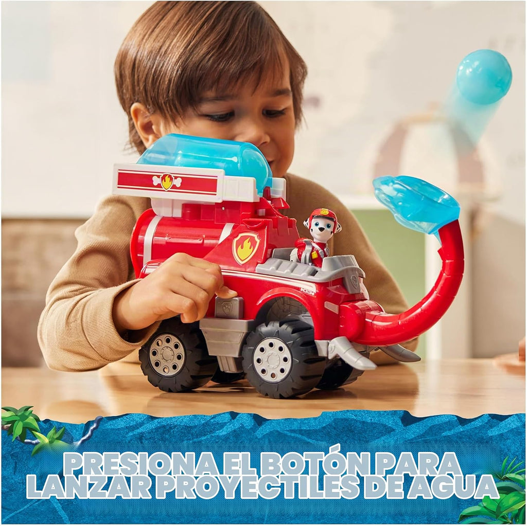 Paw Patrol Jungle Pups Marshall Camión de Bomberos Elefante y Figura de Acción