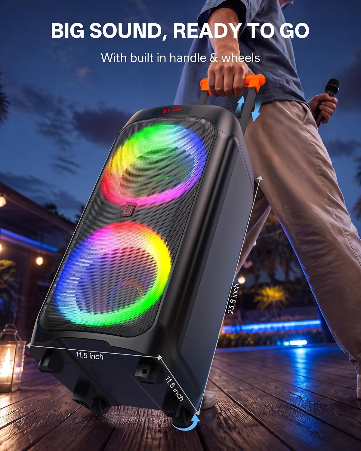 Máquina de karaoke para adultos, altavoz Bluetooth de 500 W con subwoofer
