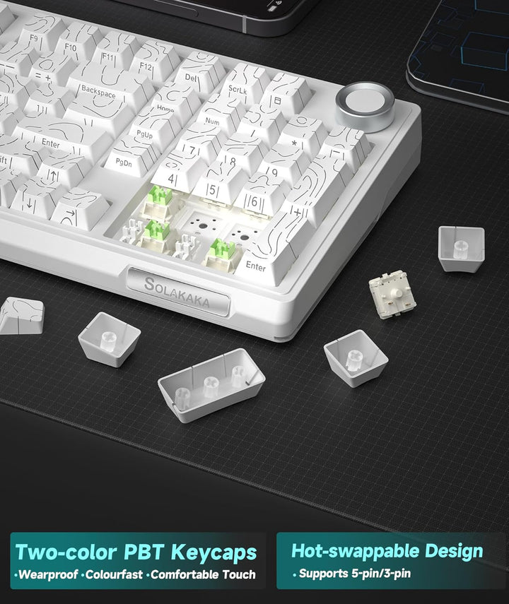 SOLAKAKA KI99 Pro 96% Teclado Mecánico Inalámbrico, Teclado RGB par...