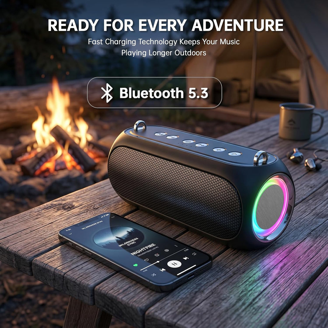 Halokin Altavoz Bluetooth portátil con luz TWS y RGB, reproducción...