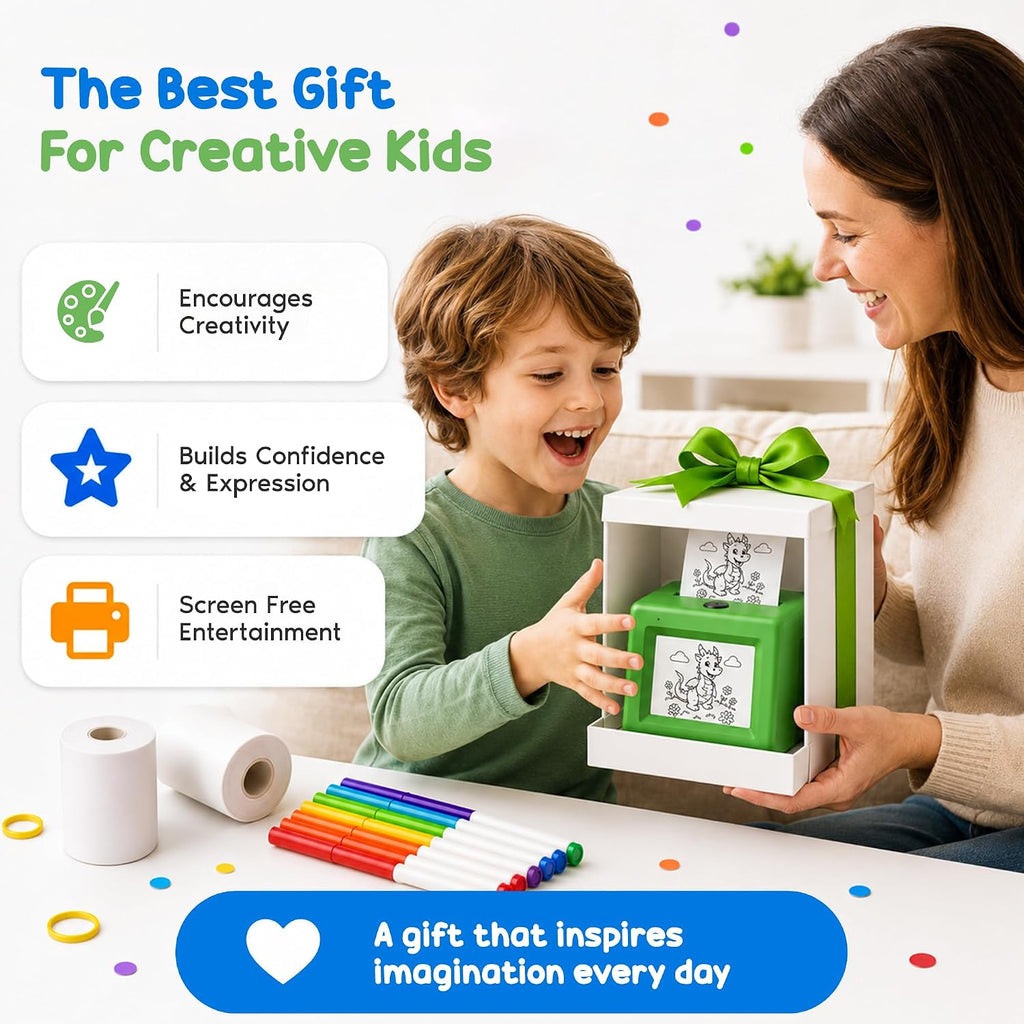 PixiPrint AI - Impresora de calcomanías para niños, juego de dibujo y