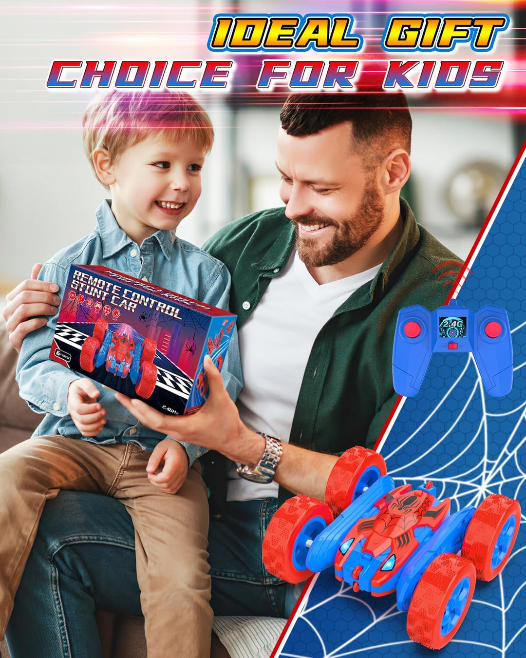 Coche de Control Remoto Blissbud Coche de Araña RC para Niños de 4...