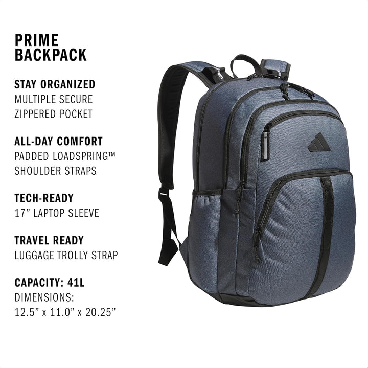 adidas Mochila unisex Prime para trabajo, bolsa para laptop, mochil...