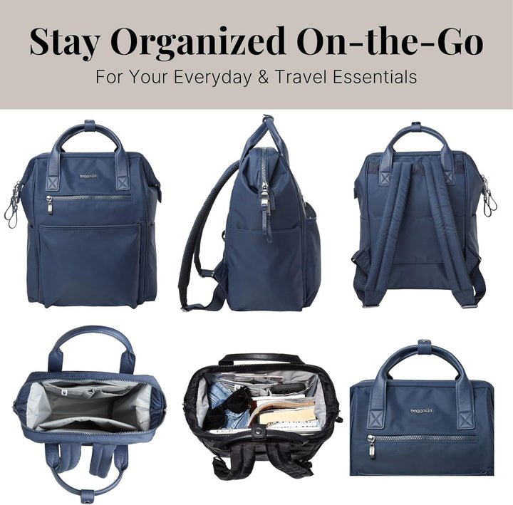 Baggallini Mochila Soho para mujer, Azul marino (French Navy), tall...