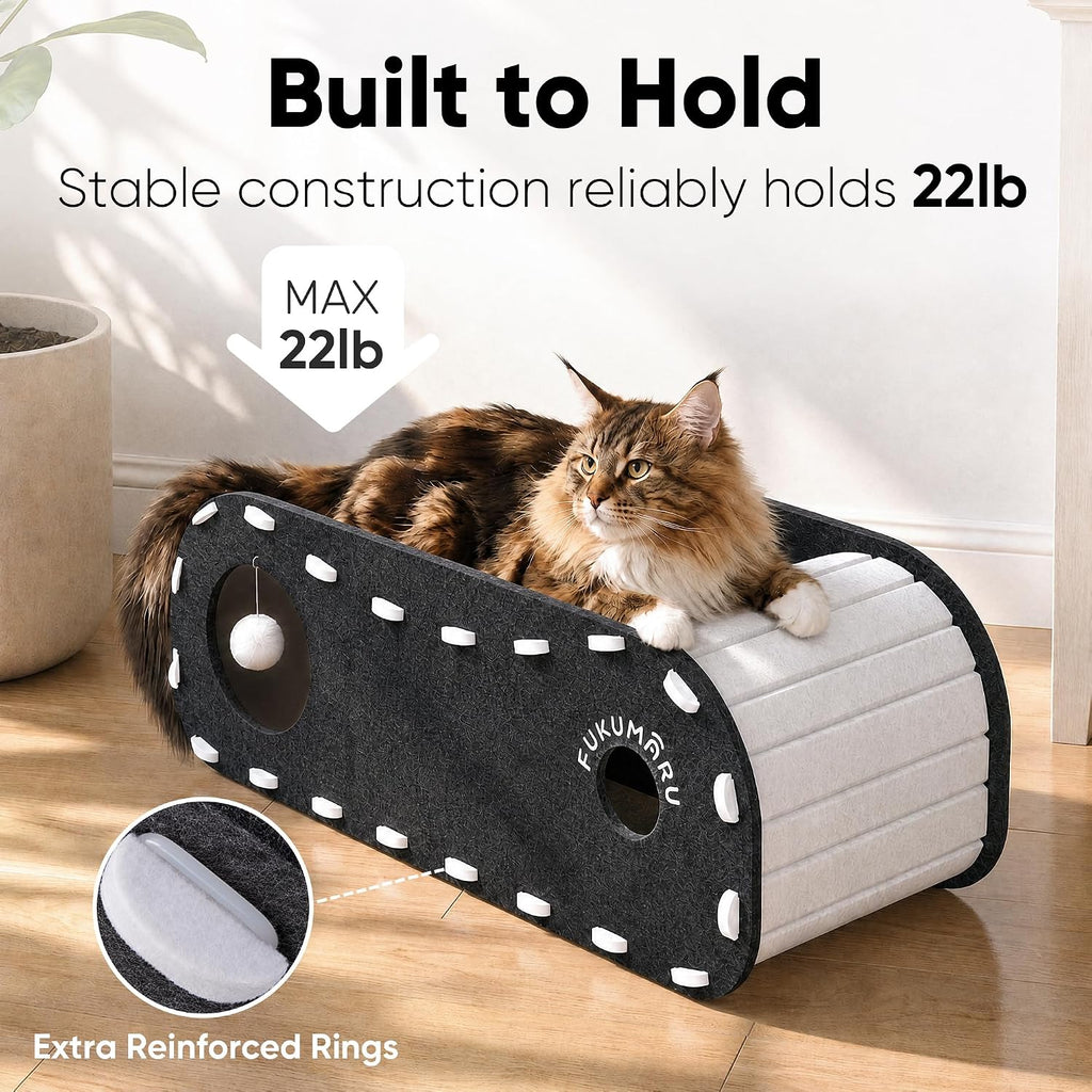 FUKUMARU Túnel de cueva para cama para gatos, 31.5 pulgadas, condominio