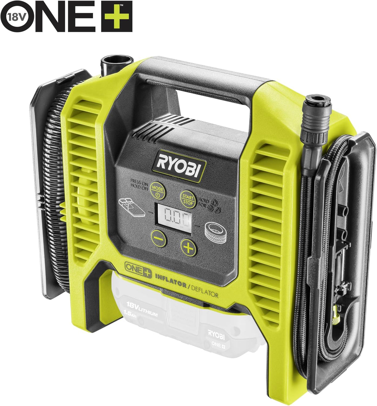 RYOBI 18V ONE+Batería Multicompresor R18MI-0 Digital Max Presión 10...