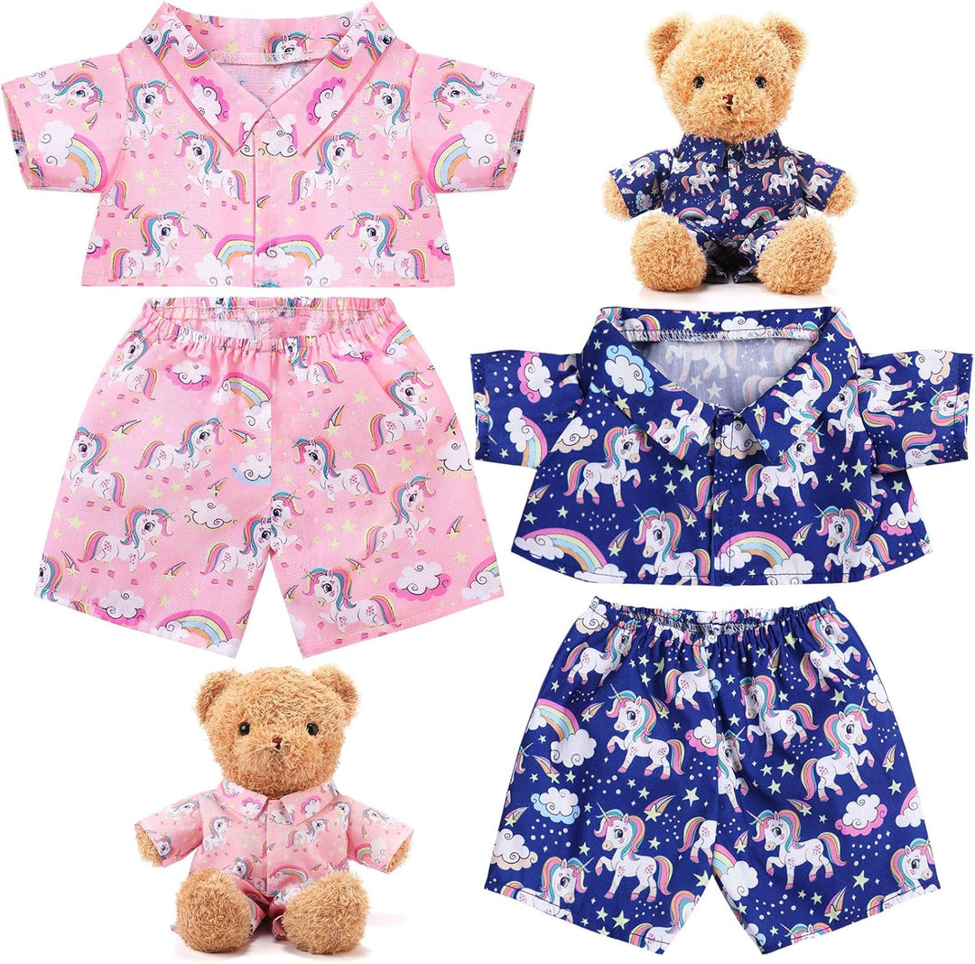 Litherr S 2 juegos de pijamas de oso de peluche azul y
