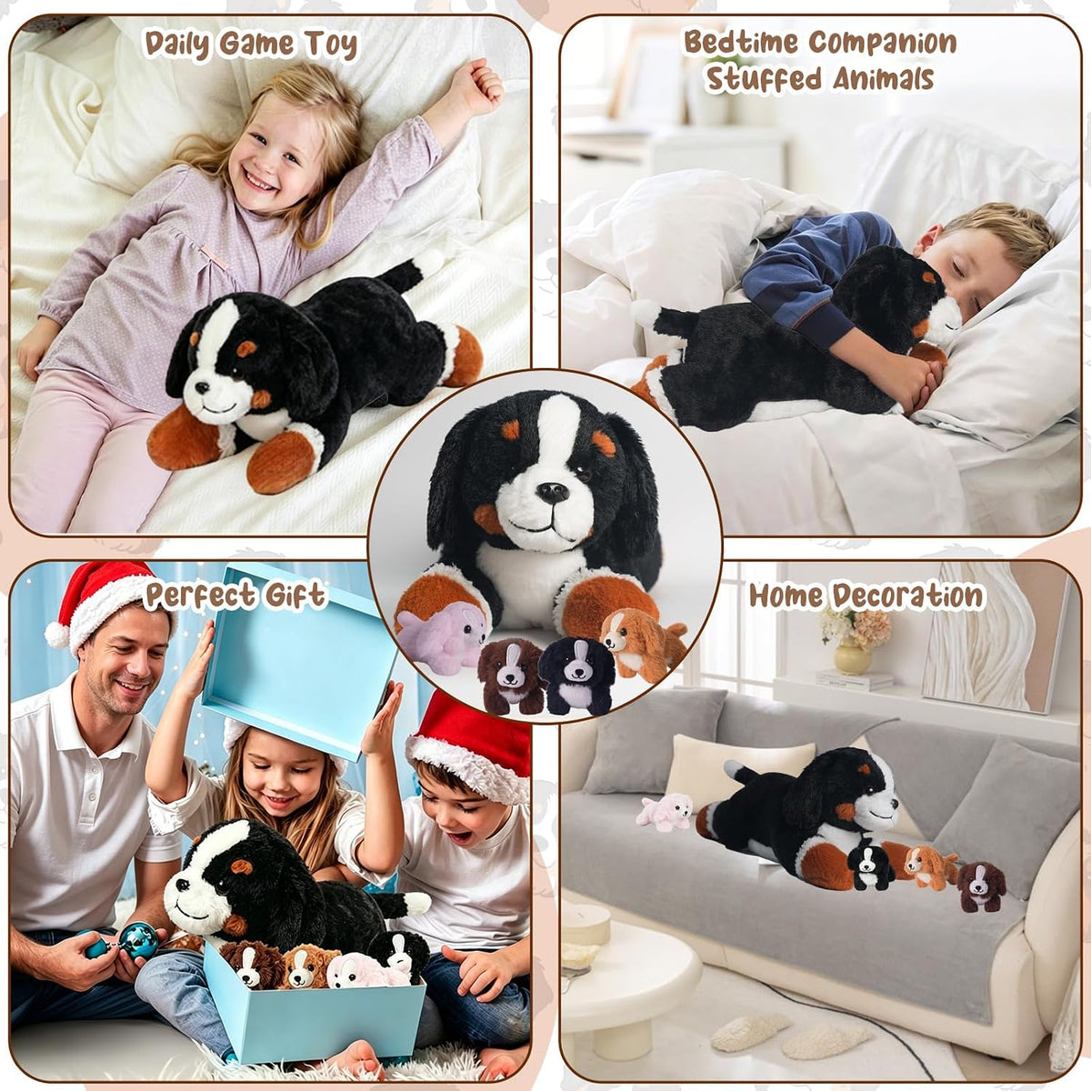 Peluche de perro de montaña de Berna, 5 en 1, regalo para niños