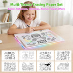 Tablero de dibujo LED de 16" para niños, tableta de escritura con luz de