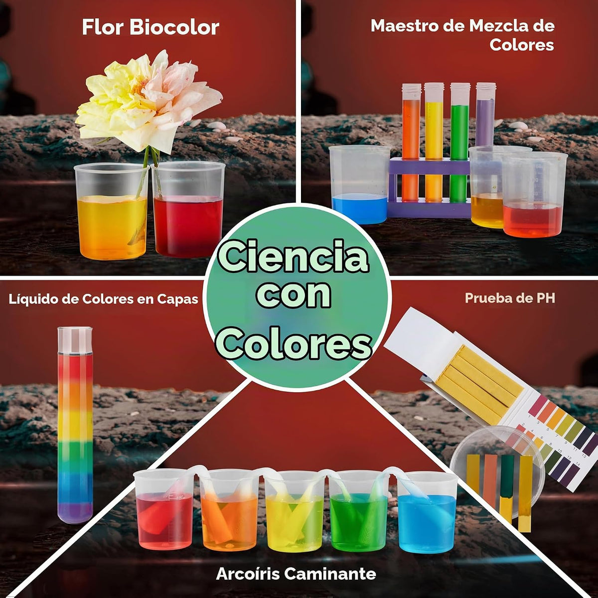Klever Kits Increíbles kits científicos: juguetes educativos de más de 85 experimentos, actividades STEM con volcán en erupción y árbol de cristal en crecimiento para niños de 6, 7 y 8 años en