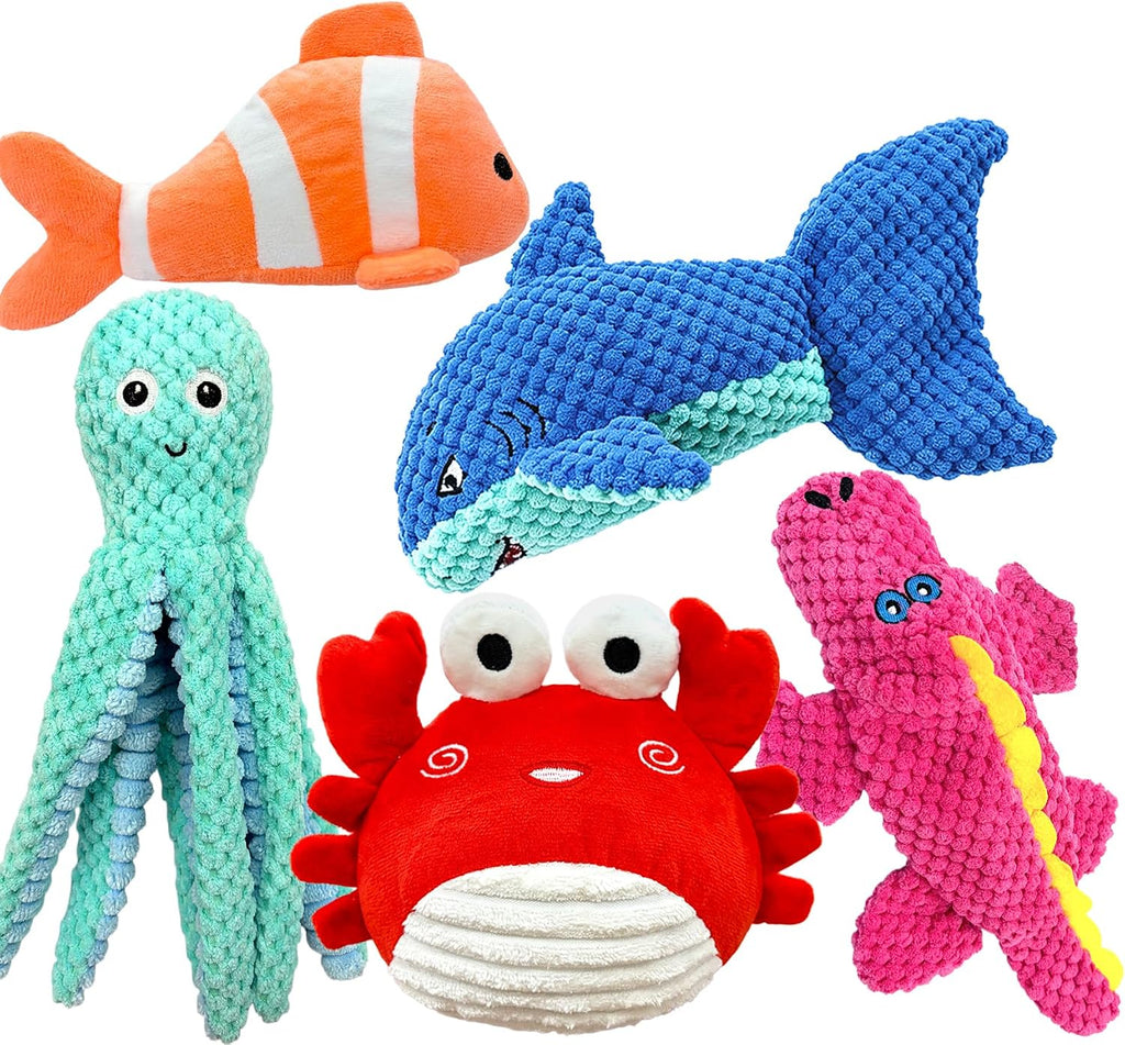 Dog Squeak Toys para Aggressive Chewers, Crinkle Puppy Chew Toys