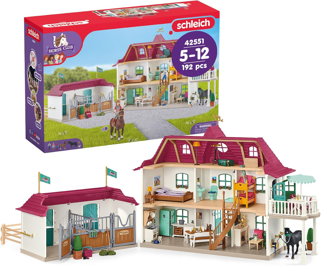 Schleich Horse Club - 192 piezas de casa de campo junto al lago y establo |