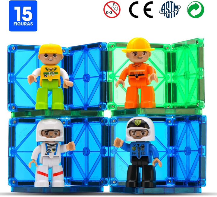 Playmags Conjunto de 15 Figuras Magnéticas Grandes de la Comunidad...