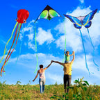 Paquete de 3 cometas para niños y adultos, fácil de volar mariposa pulpo cometa para principiantes, cometas de playa grandes para juegos y actividades al aire libre familiares