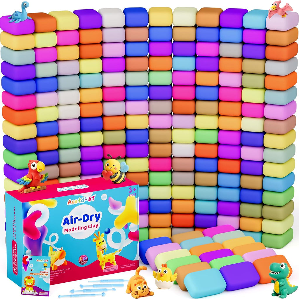 Air Dry Clay 210 Colores, Arcilla de Modelado para Niños, Arcilla Mágica DIY