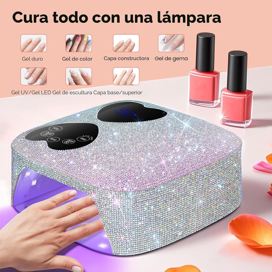 HUITINE - Lámpara de uñas LED UV, inalámbrica, 80 W, recargable, lu...