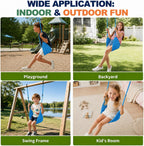 Columpio para niños tejido a mano, asiento portátil para columpio de árbol para interiores y exteriores, cuerdas ajustables, con correa para colgar y gancho a presión para camping, senderismo