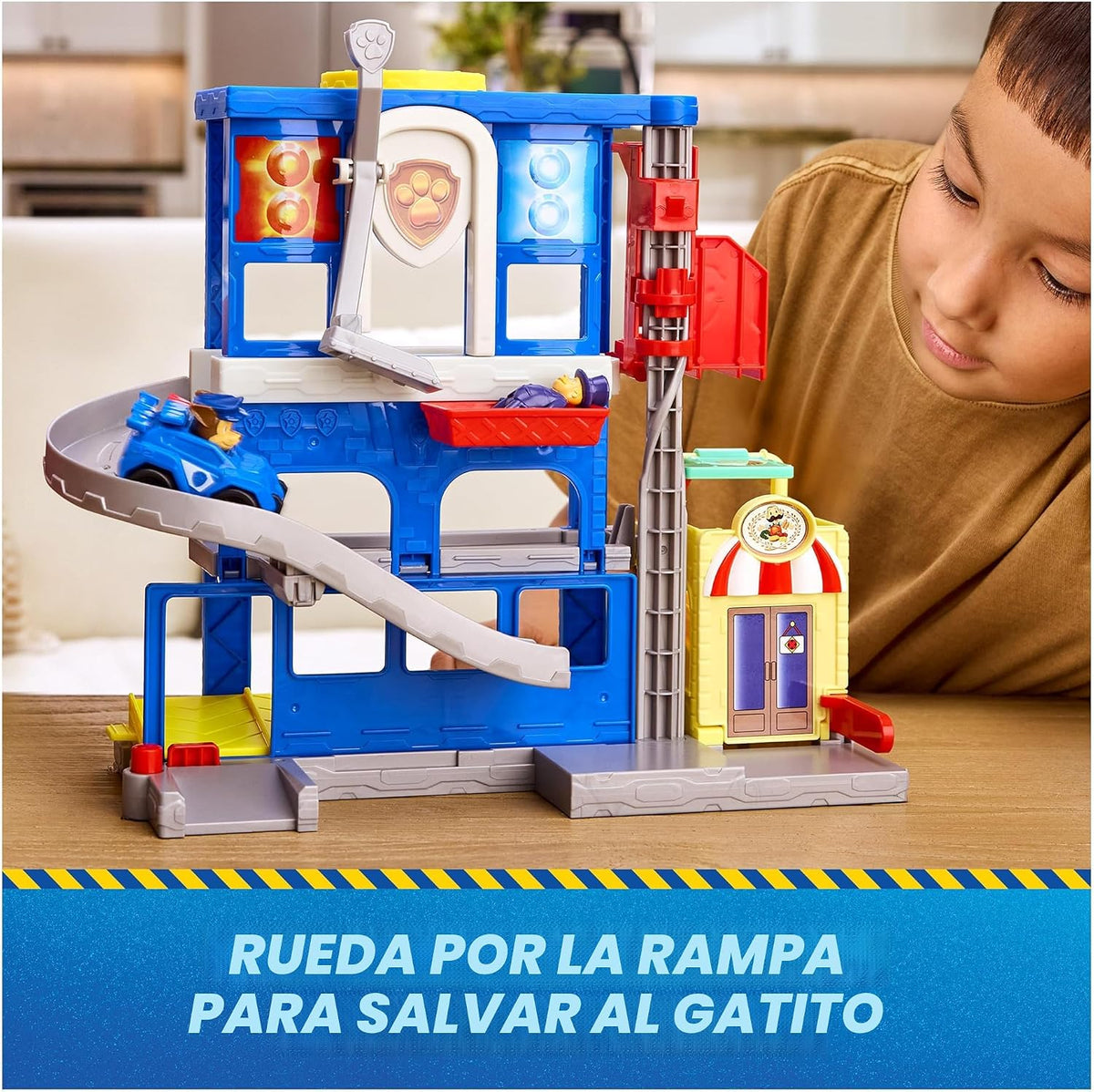Paw Patrol: Pup Squad, Search & Rescue HQ Playset con vehículo y 2 figuras