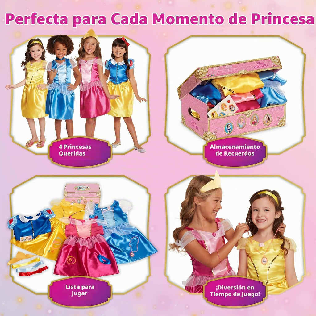 Disney Princess Baúl de Disfraces Deluxe 21 Piezas con Licencia Oficial [Exclusivo de Amazon]