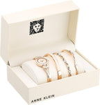 Anne Klein - Juego de reloj de brazalete para mujer y pulsera acentuada con cristales premium