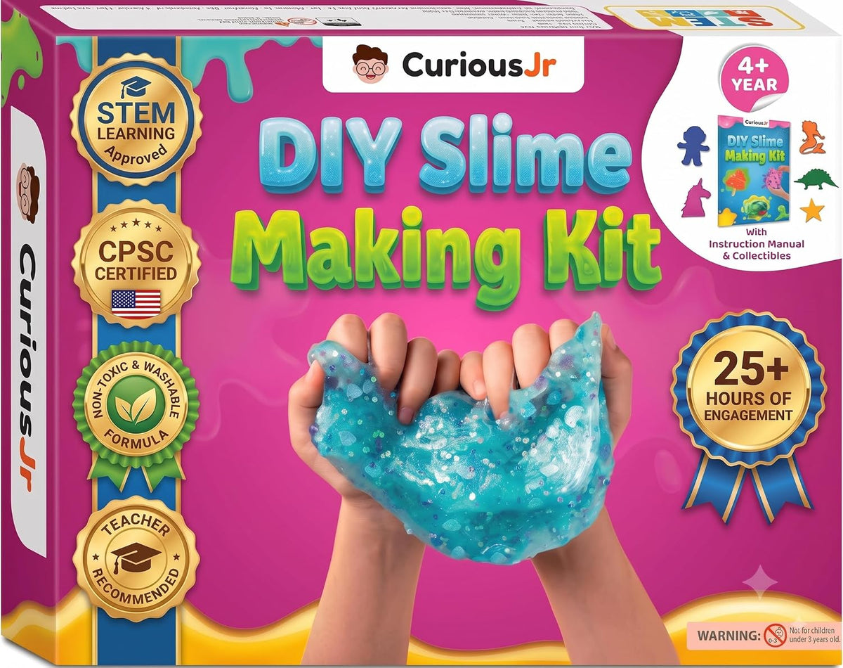 Kit de fabricación de slime para niños de más de 4 años, crea purpurina, incluye moldes