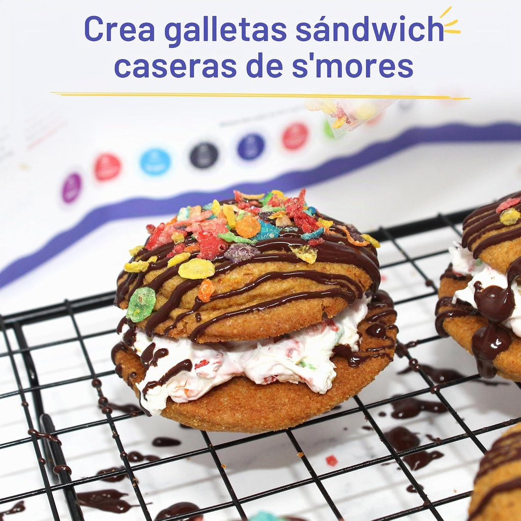 Duff Goldman - Juego de hornear de bricolaje para niños por Baketivity - Hornea deliciosas galletas sándwich de S'mores con ingredientes previamente medidos, la mejor actividad divertida familiar, gran regalo para niñas, niños, adolescentes y adultos