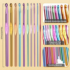 Kit de ganchillo Aeelike para adultos principiantes, juego completo de ganchillo, color negro