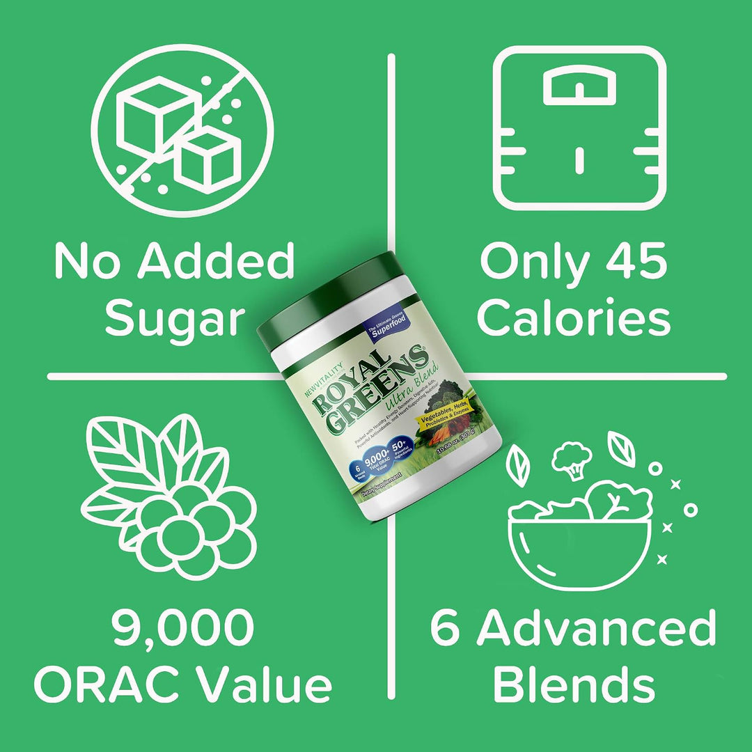 New Vitality Royal Greens Ultra Superfood | Polvo vegetal saludable...