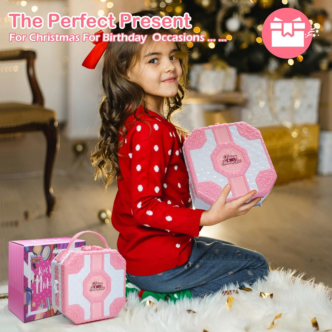 Juegos de maquillaje para niñas de 5 a 8 años, kit de maquillaje de...