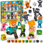 Juego de 20 figuras de acción magnéticas giratorias con bloques de construcción magnéticos, figuras magnéticas creativas STEM, juguetes de personajes para niños, regalo de cumpleaños para niños