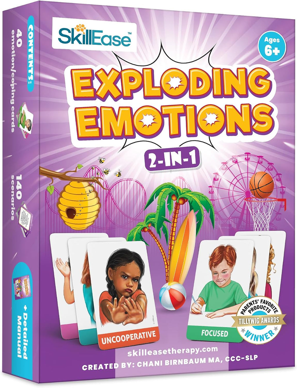 Tarjetas y juego de emociones explosivas: 2 en 1, diversión familiar divertida, aprendizaje socioemocional, tarjetas de sentimiento para niños, enseña habilidades sociales, autismo