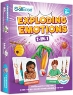 Tarjetas y juego de emociones explosivas: 2 en 1, diversión familiar divertida, aprendizaje socioemocional, tarjetas de sentimiento para niños, enseña habilidades sociales, autismo