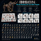 Rompecabezas de metal 3D para adultos, kits de modelo de bisonte, rompecabezas de metal 3D, toros mecánicos, bloques de construcción, montaje difícil de bricolaje, regalos de alta gama para hombres