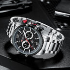 Relojes de Lujo para Hombre de Acero Inoxidable con Cronógrafo de Negocios