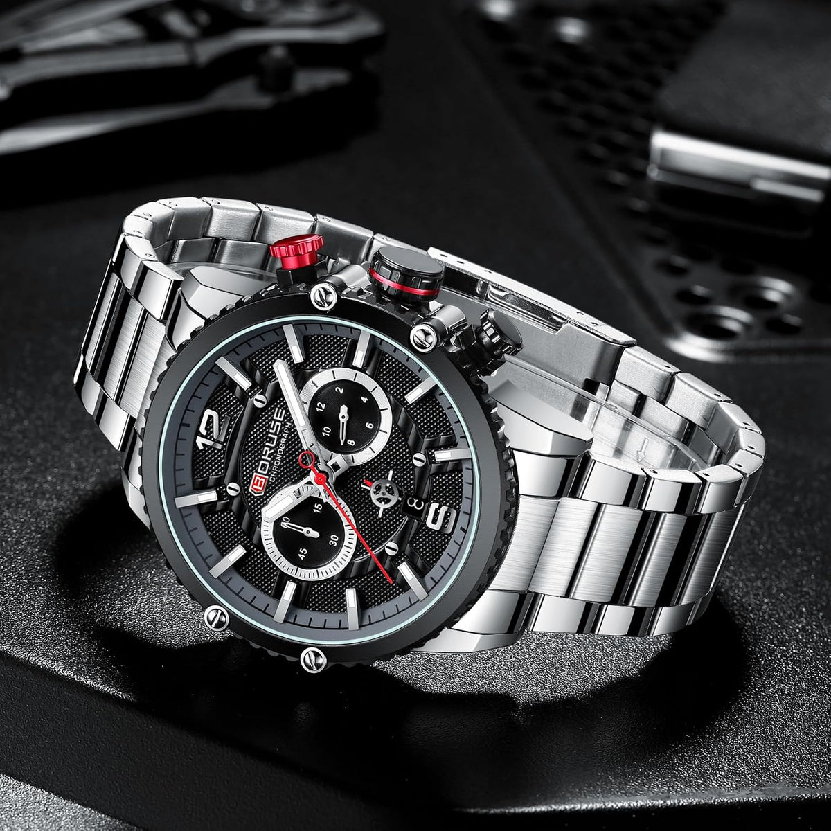 Relojes de Lujo para Hombre de Acero Inoxidable con Cronógrafo de Negocios