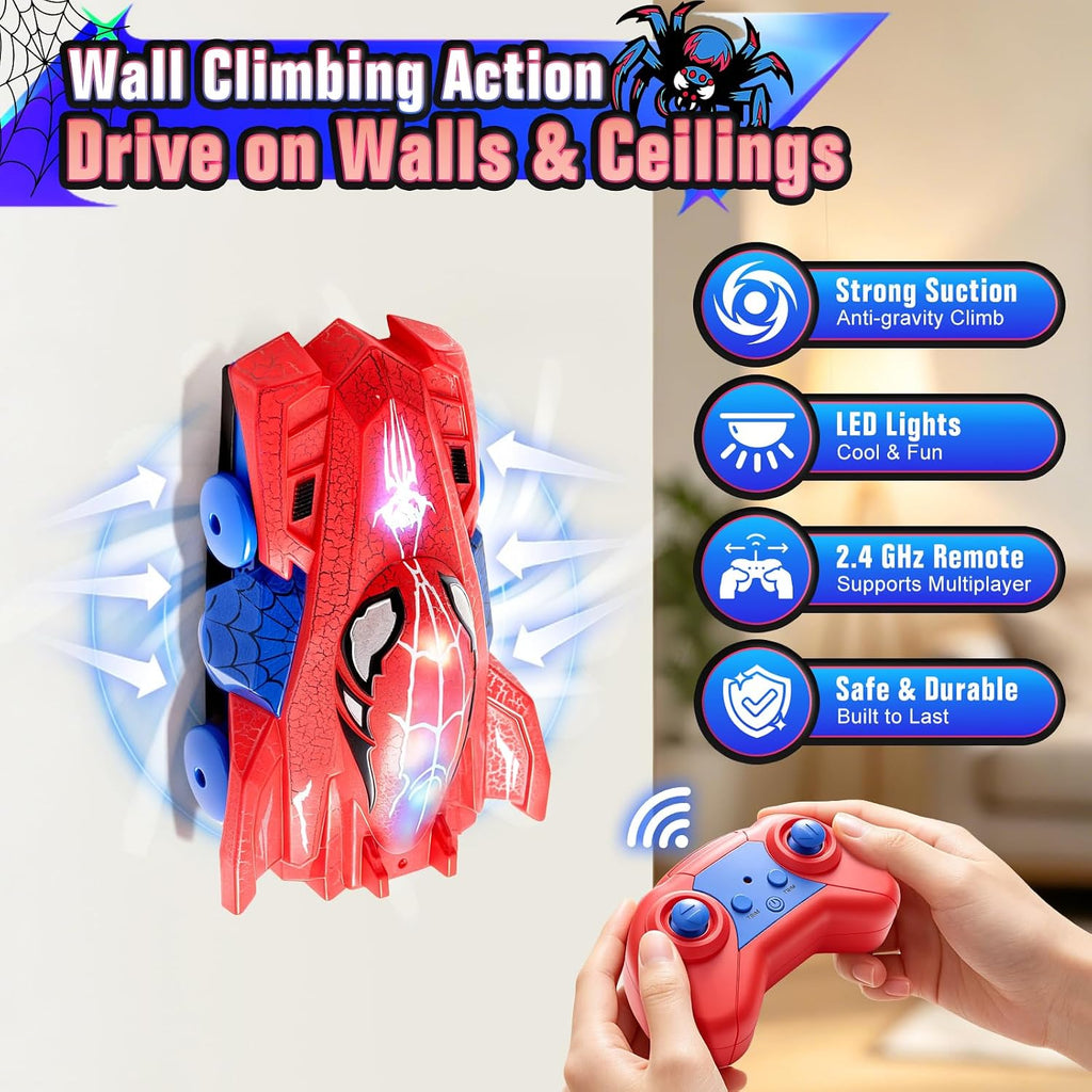 Coche de escalada de pared de araña, juguetes de control remoto para