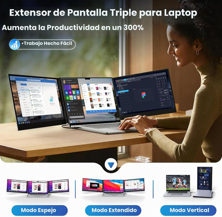 CIDETTY Extensor de pantalla portátil con conexión de cable, monito...