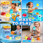 Juguetes de baño iluminados para bebés, juguetes de aro de baloncesto para