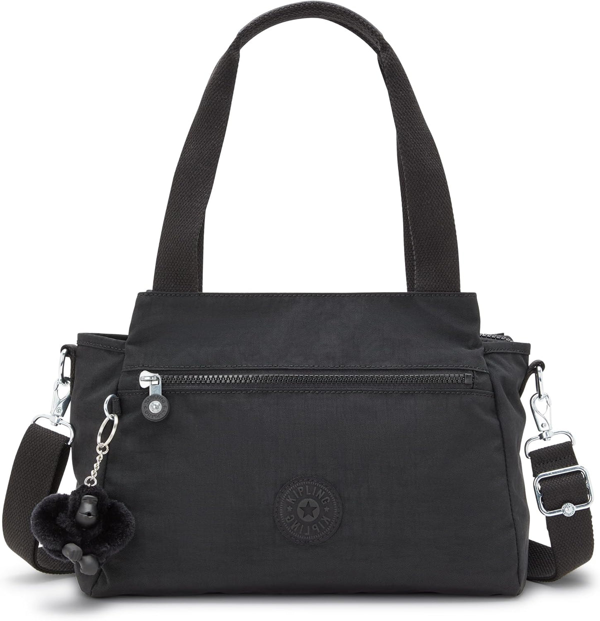 Kipling Elysia Bolso bandolera convertible sólido, Negro (Black Noir)